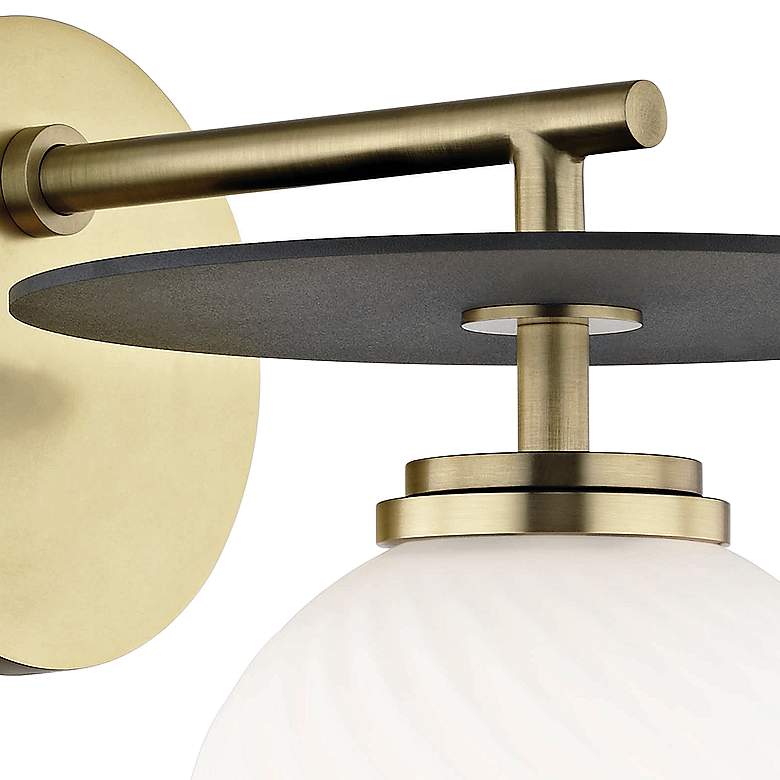 Image 2 Mitzi Ellis 8 3/4" High Aged Brass LED Wall Sconce more views