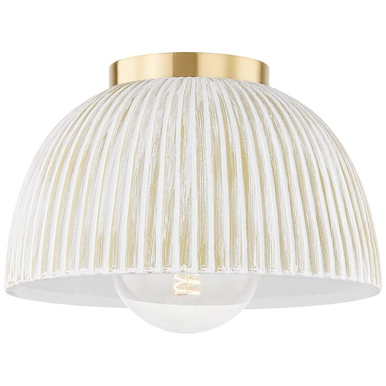 Image 1 Mitzi Eloise 23" Aged Brass 1 Light Flush Mount