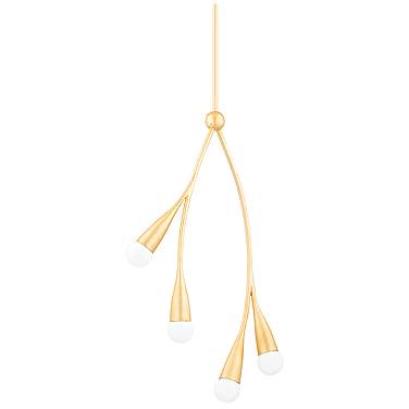 Mitzi Elsa 14" Wide Gold Leaf 4-Light Pendant