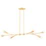 Mitzi Elsa 50" Wide Gold Leaf 6-Light Linear Chandelier