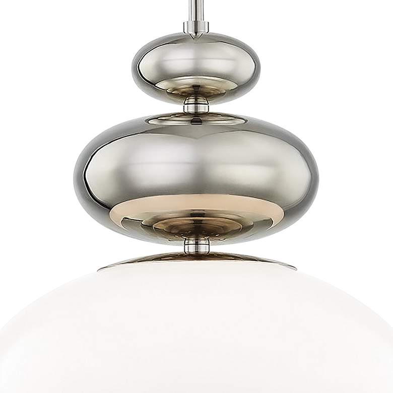 Image 3 Mitzi Elsie 13" Wide Polished Nickel Opal Glass Modern Pendant Light more views