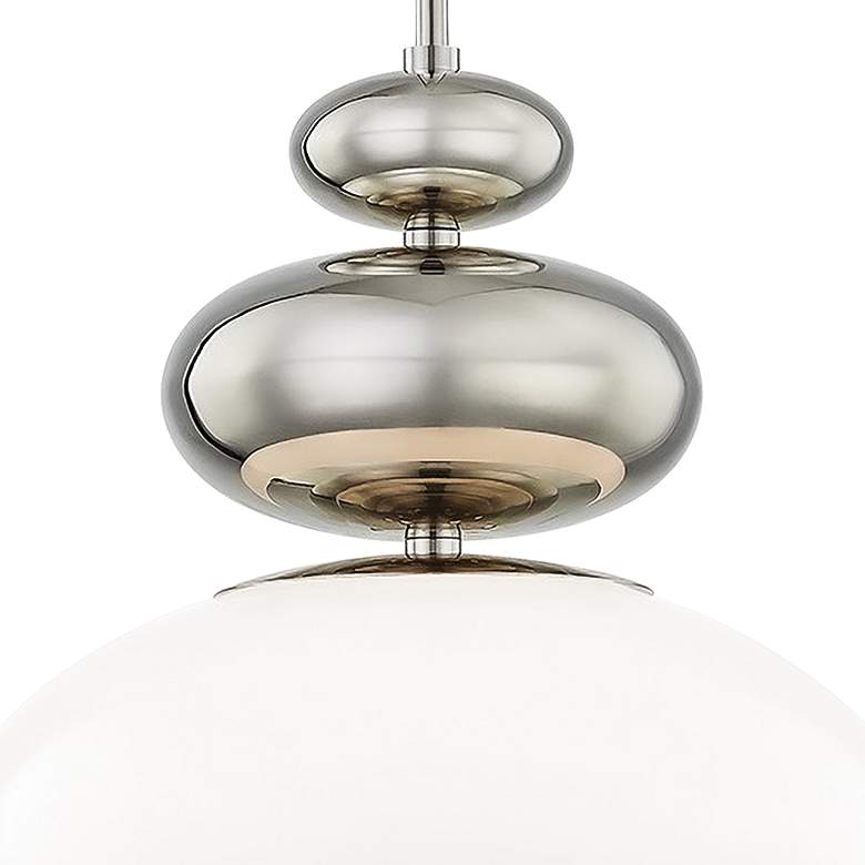 Image 3 Mitzi Elsie 13 inch Wide Polished Nickel Opal Glass Modern Pendant Light more views