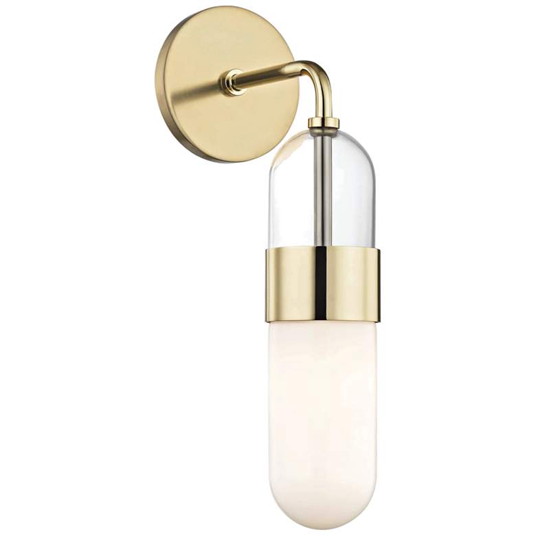 Image 1 Mitzi Emilia 15" High Polished Brass LED Wall Sconce