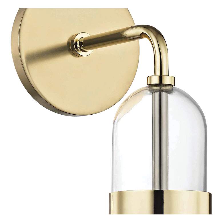 Image 2 Mitzi Emilia 15" High Polished Brass LED Wall Sconce more views