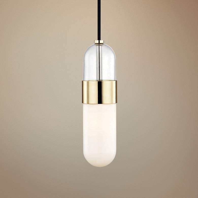 Image 1 Mitzi Emilia 4 3/4" Wide Polished Brass LED Mini Pendant