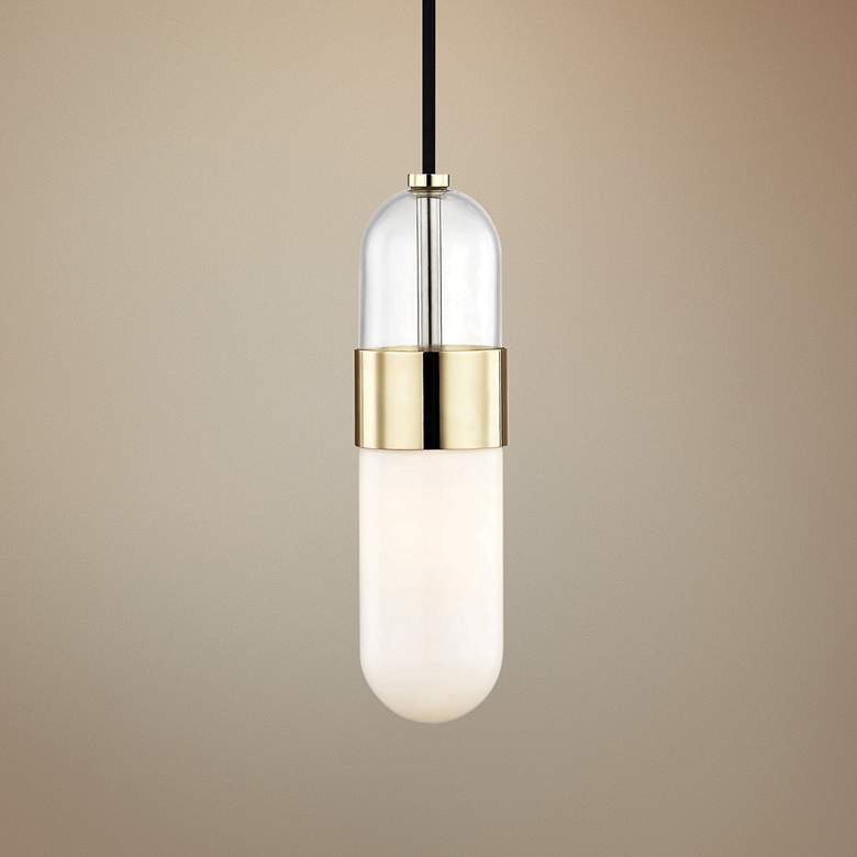 Image 1 Mitzi Emilia 4 3/4 inch Wide Polished Brass LED Mini Pendant