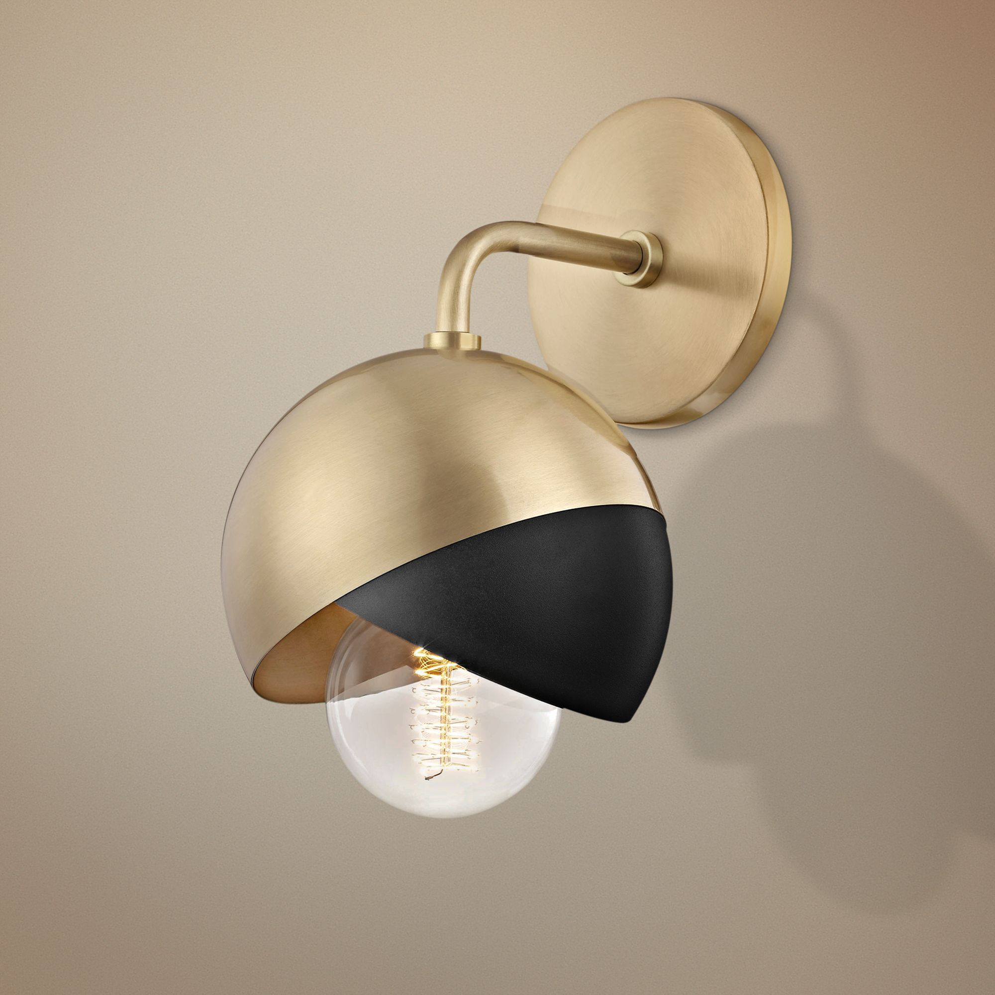 mitzi brass sconce