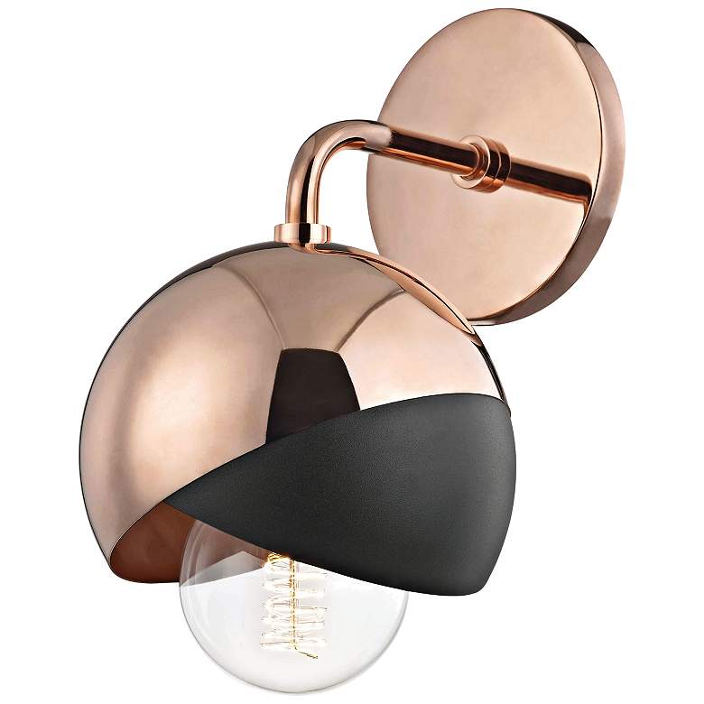 Image 1 Mitzi Emma 8 3/4 inch High Polished Copper Wall Sconce