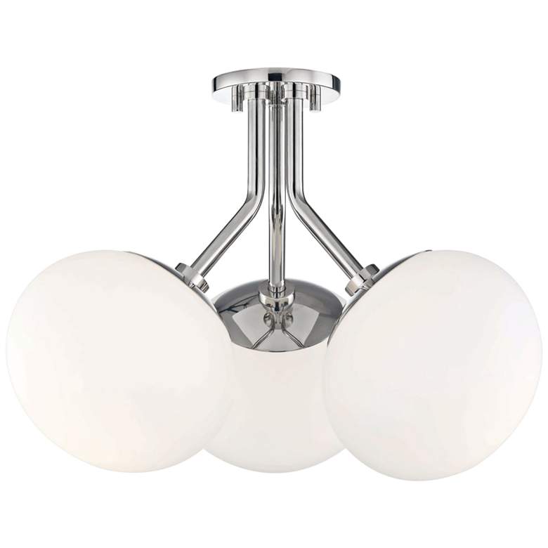 Image 2 Mitzi Estee 19 inch Wide Polished Nickel 3-Light Ceiling Light