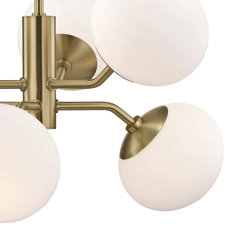 Image 3 Mitzi Estee 28" Wide Aged Brass 6-Light Chandelier more views