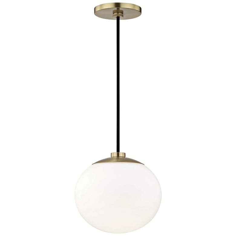 Image 2 Mitzi Estee 8" Wide Aged Brass Modern Mini Pendant