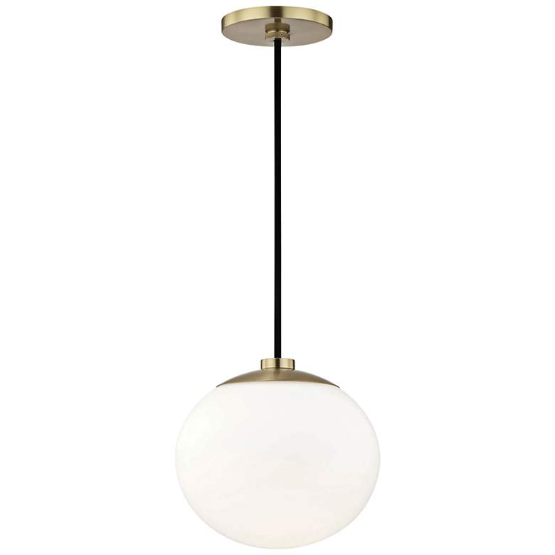 Image 2 Mitzi Estee 8 inch Wide Aged Brass Modern Mini Pendant