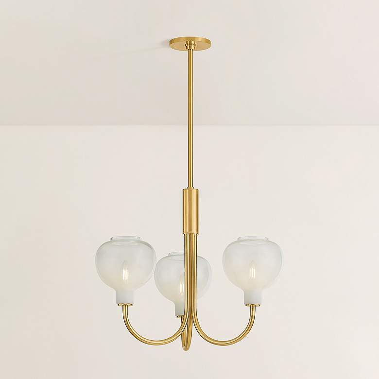 Image 2 Mitzi Estelle Chandelier 24" in Aged Brass more views
