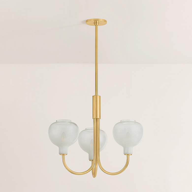 Image 3 Mitzi Estelle Chandelier 24" in Aged Brass more views