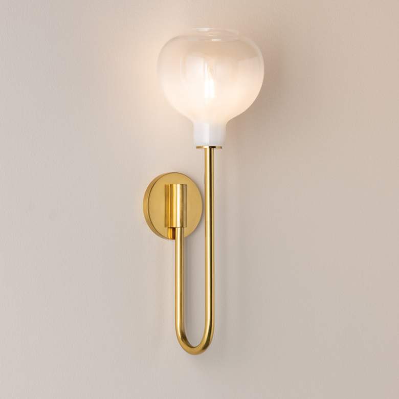 Image 1 Mitzi Estelle Wall Sconce 7.25" in Aged Brass