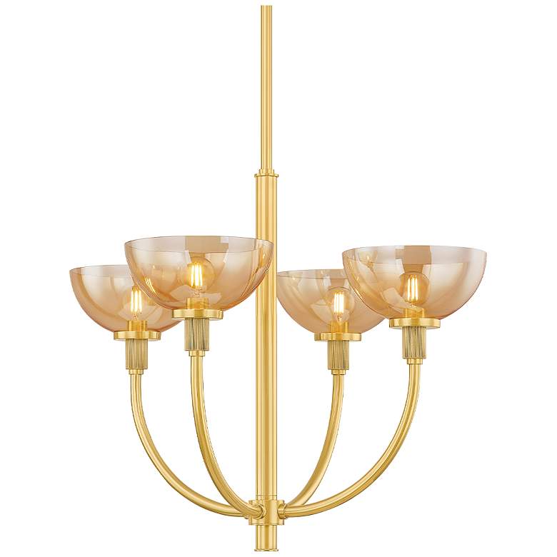 Image 1 Mitzi Eva Chandelier 25.5" in Aged Brass