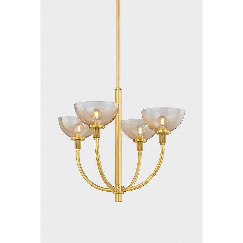 Image 3 Mitzi Eva Chandelier 25.5" in Aged Brass more views