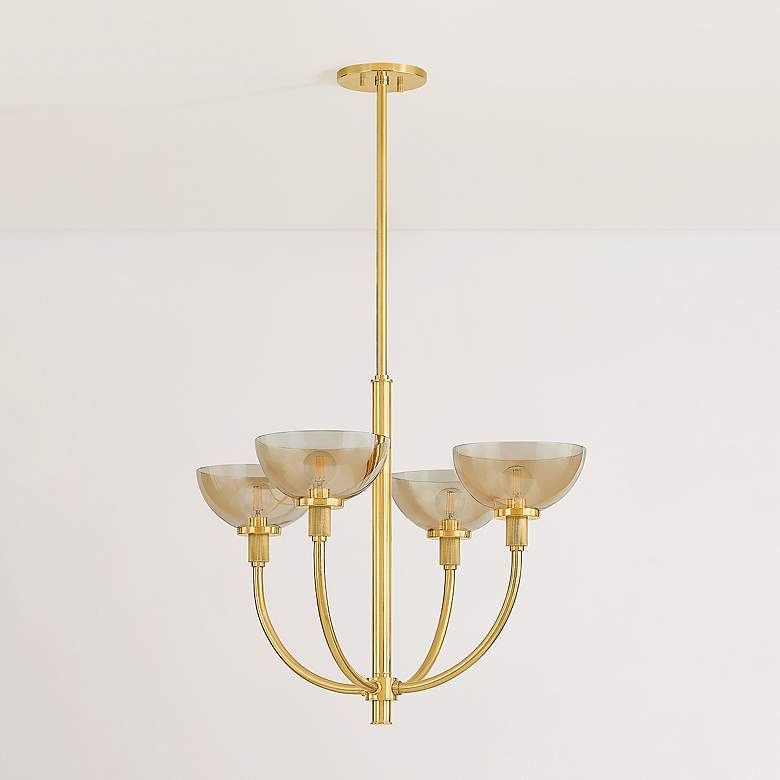 Image 5 Mitzi Eva Chandelier 25.5" in Aged Brass more views