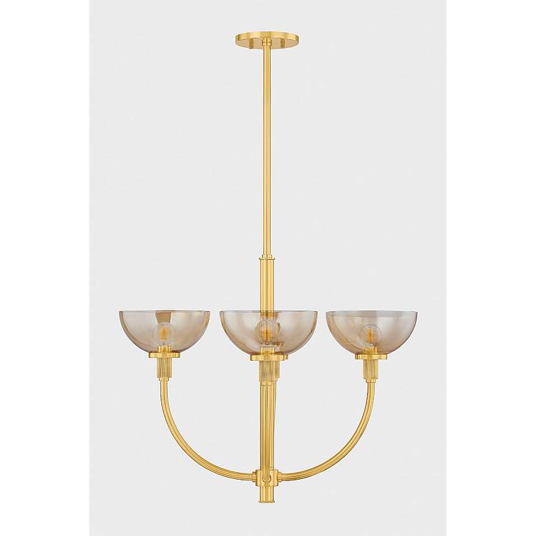 Image 7 Mitzi Eva Chandelier 25.5" in Aged Brass more views