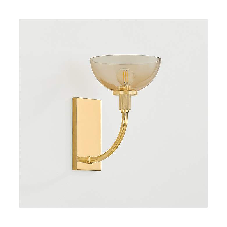 Image 4 Mitzi Eva Wall Sconce 8" in Aged Brass more views