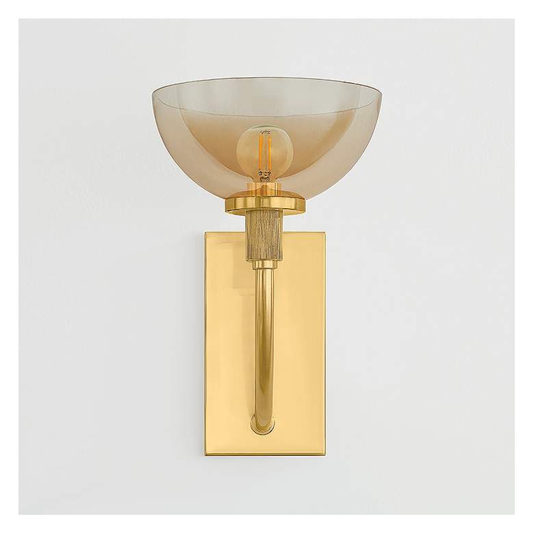 Image 5 Mitzi Eva Wall Sconce 8" in Aged Brass more views