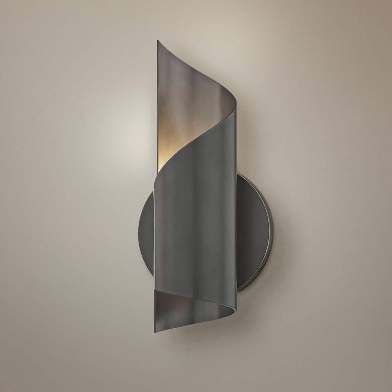 Image 1 Mitzi Evie 9 3/4" High Old Bronze LED Wall Sconce