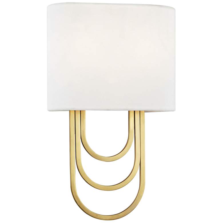 Image 2 Mitzi Farah 13 1/2 inch High Aged Brass Wall Sconce