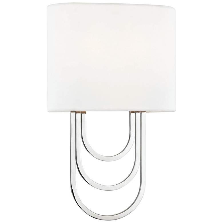 Image 1 Mitzi Farah 13 1/2 inch High Polished Nickel Wall Sconce