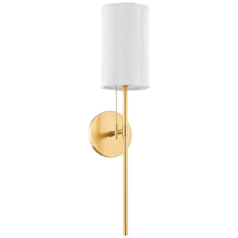 Image 1 Mitzi Fawn 22 1/4" High Aged Brass Wall Sconce