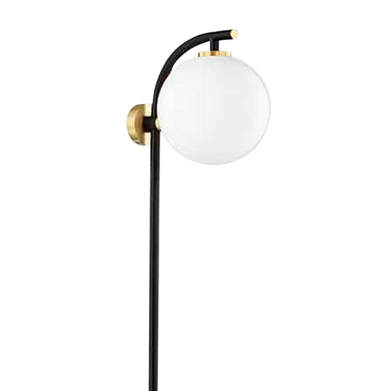 Image 3 Mitzi Faye 43"H Soft Black Aged Brass Plug-In Wall Sconce more views