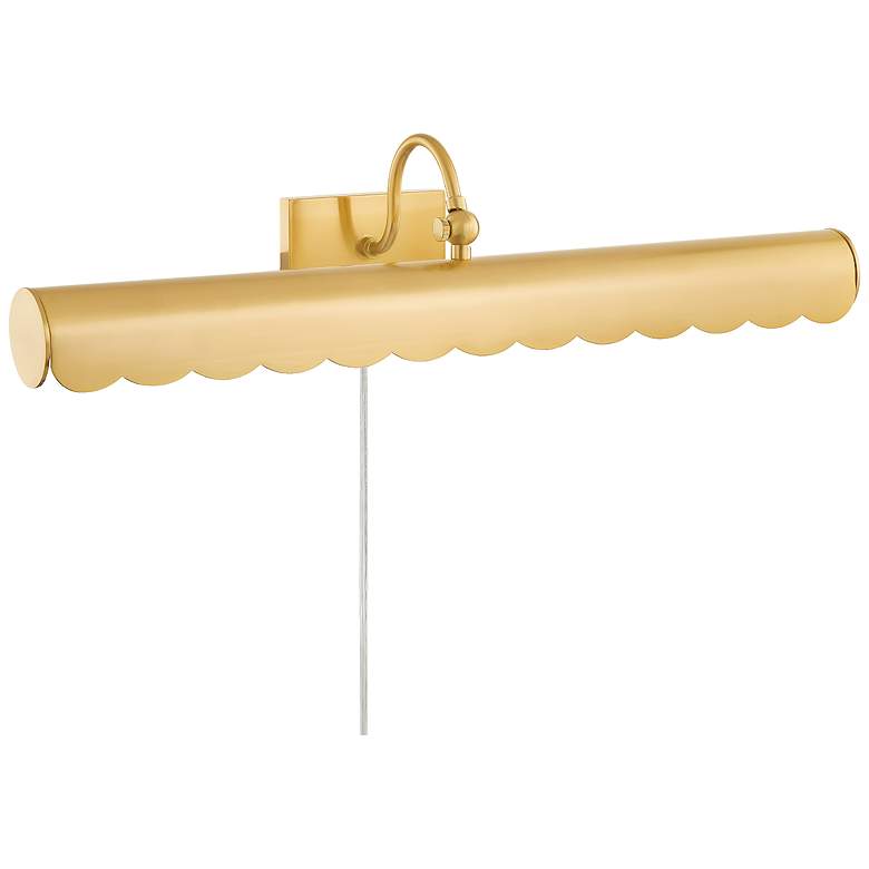 Image 1 Mitzi Fifi 24" Wide Gold Finish Scalloped Plug-In Picture Light