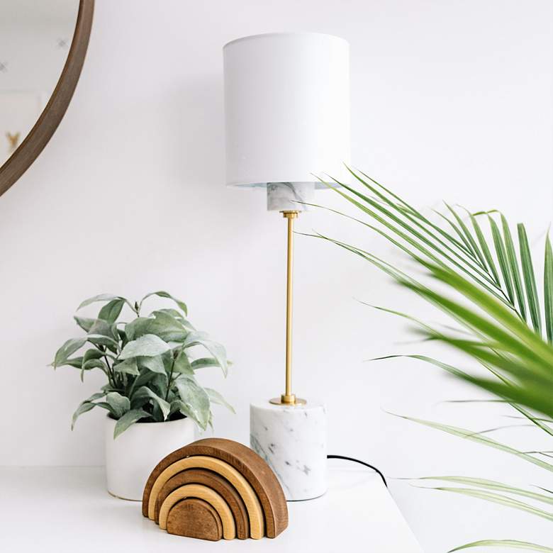 Image 1 Mitzi Fiona Aged Brass Accent Table Lamp