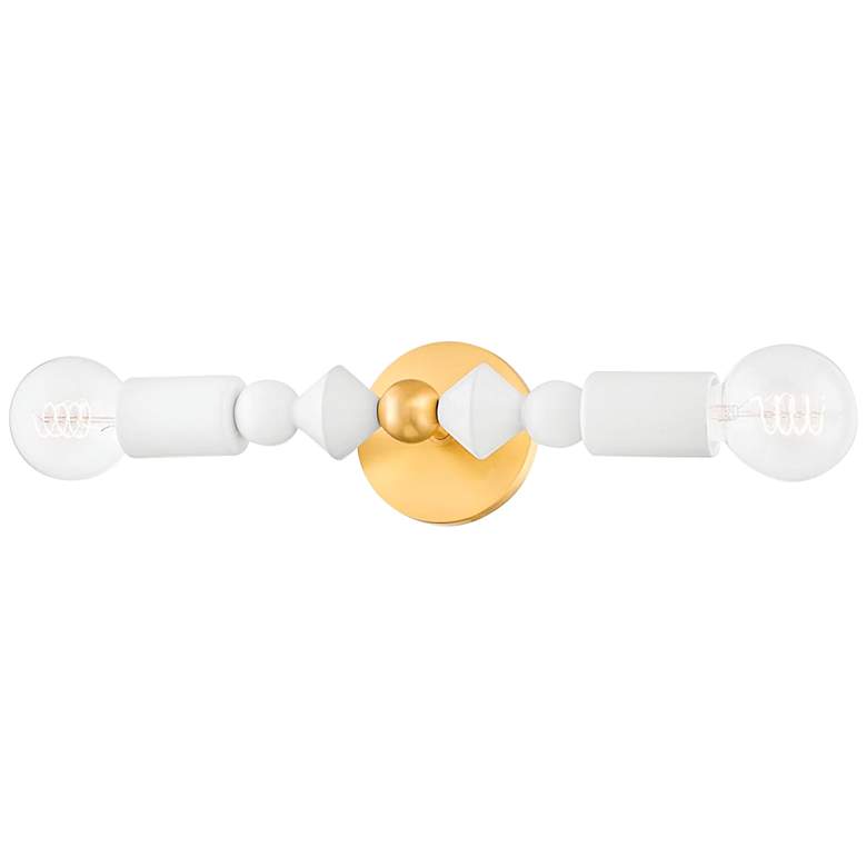 Image 3 Mitzi Flora 21" High Aged Brass 2-Light Wall Sconce more views