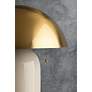3_Mitzi Gaia 16 1/2" Modern Ceramic Mushroom Dome Aged Brass Table Lamp more views