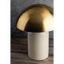 4_Mitzi Gaia 16 1/2" Modern Ceramic Mushroom Dome Aged Brass Table Lamp more views