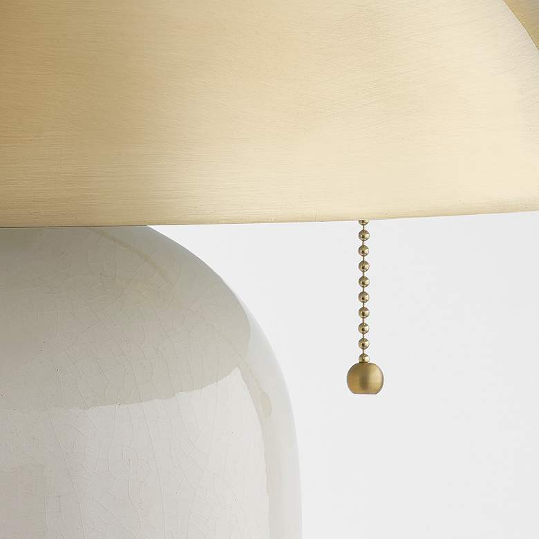 Image 7 Mitzi Gaia 16 1/2" Modern Ceramic Mushroom Dome Aged Brass Table Lamp more views
