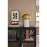 Mitzi Gaia 16 1/2" Modern Ceramic Mushroom Dome Aged Brass Table Lamp