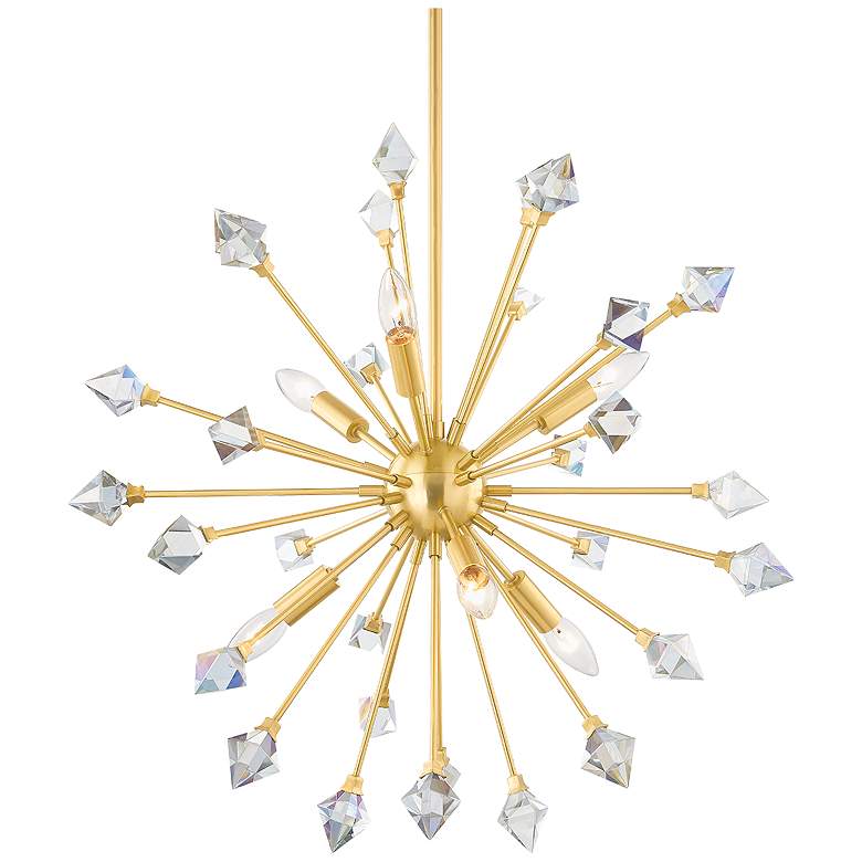 Image 1 Mitzi Genesis 49" Aged Brass 6 Light Chandelier
