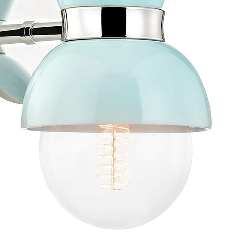 Image 2 Mitzi Gillian 10 1/2 inchH Nickel Robins Egg Blue Wall Sconce more views