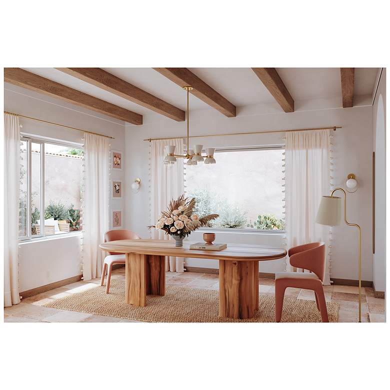 Image 3 Mitzi Gillian 5 Light Chandelier in Aged Brass W/ Ceramic Gloss Cream more views