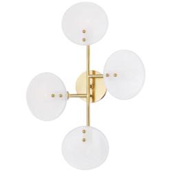 Mitzi Giselle 23.5&quot; High 4-Light Aged Brass LED Wall Sconce