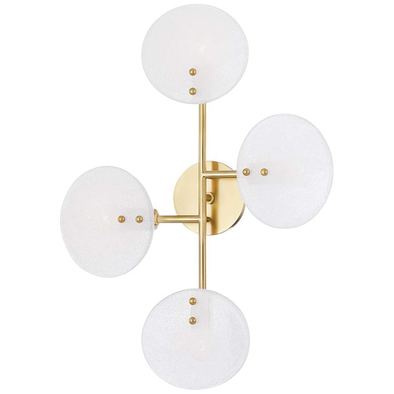 Image 2 Mitzi Giselle 23.5" High 4-Light Aged Brass LED Wall Sconce
