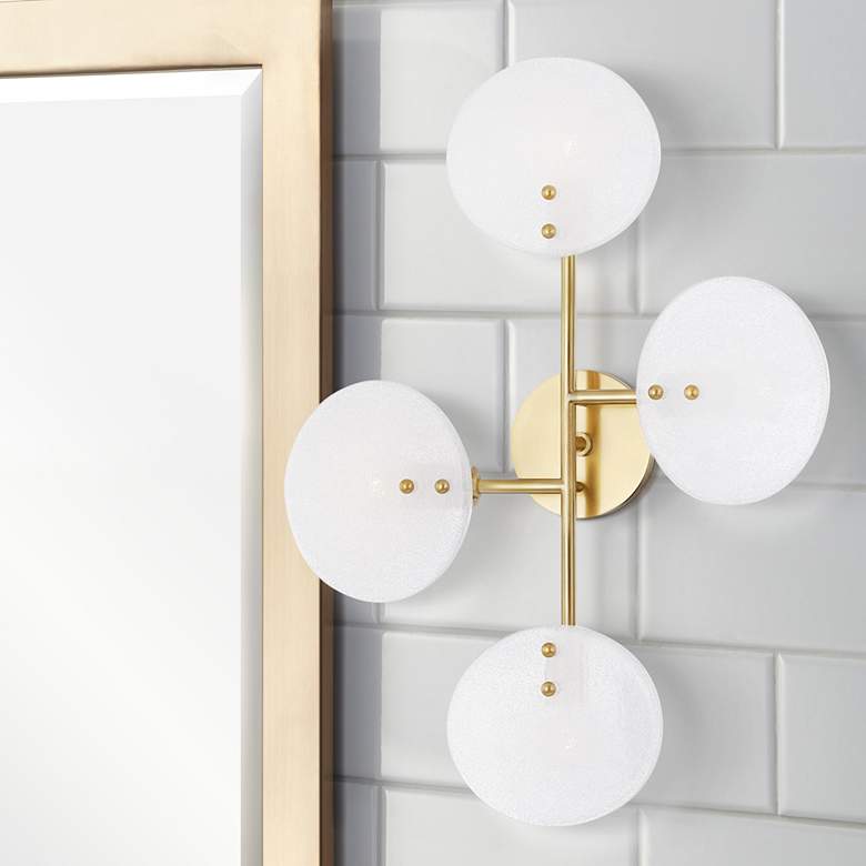 Image 1 Mitzi Giselle 23.5" High 4-Light Aged Brass LED Wall Sconce