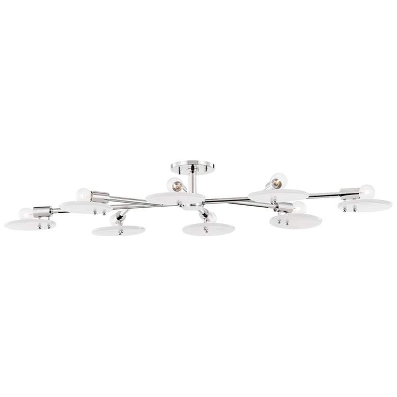 Image 2 Mitzi Giselle 48" Wide 8-Light Polished Nickel Ceiling Light