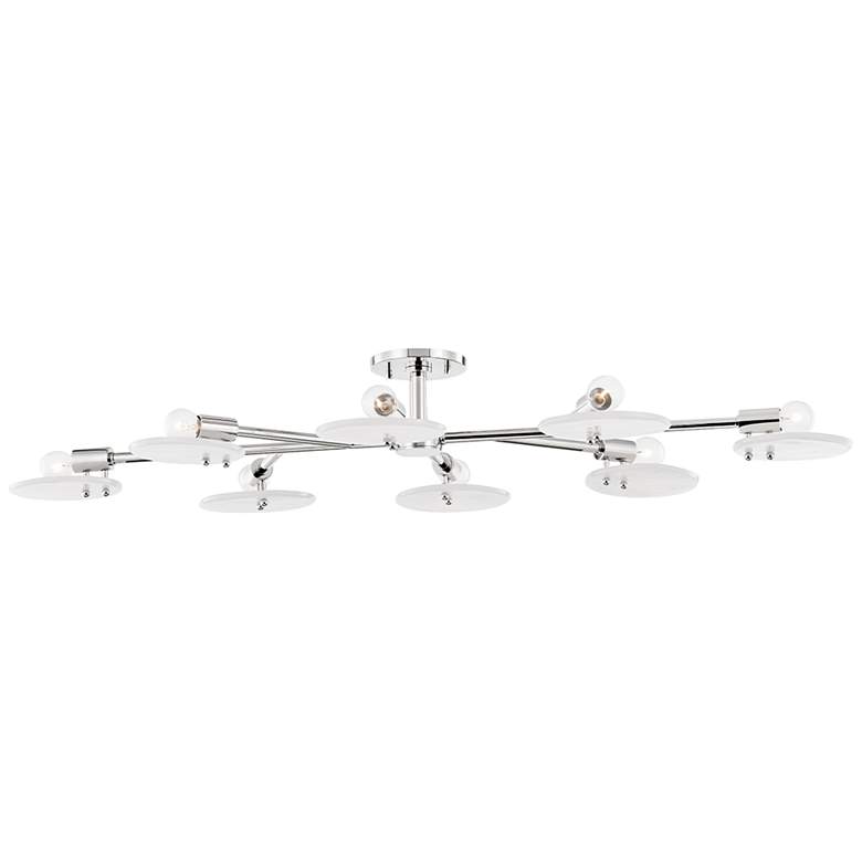 Image 2 Mitzi Giselle 48 inch Wide 8-Light Polished Nickel Ceiling Light