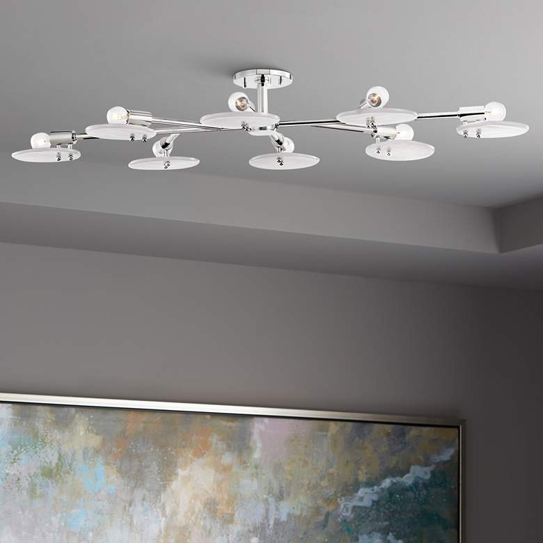 Mitzi Giselle 48&quot; Wide 8-Light Polished Nickel Ceiling Light