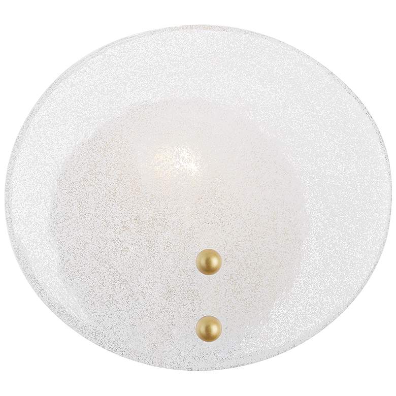 Image 2 Mitzi Giselle 6 1/4" High White Glass Aged Brass Wall Sconce