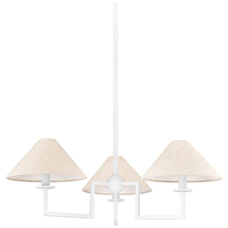 Image 1 Mitzi Gladwyne 30 inch Wide 3-Light White Finish Shade Chandelier