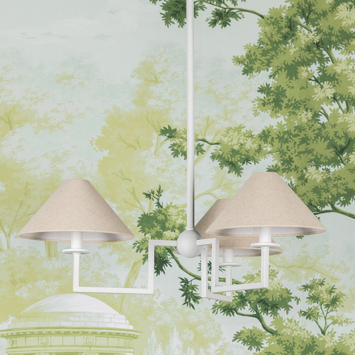 Image 6 Mitzi Gladwyne 30" Wide 3-Light White Finish Shade Chandelier more views