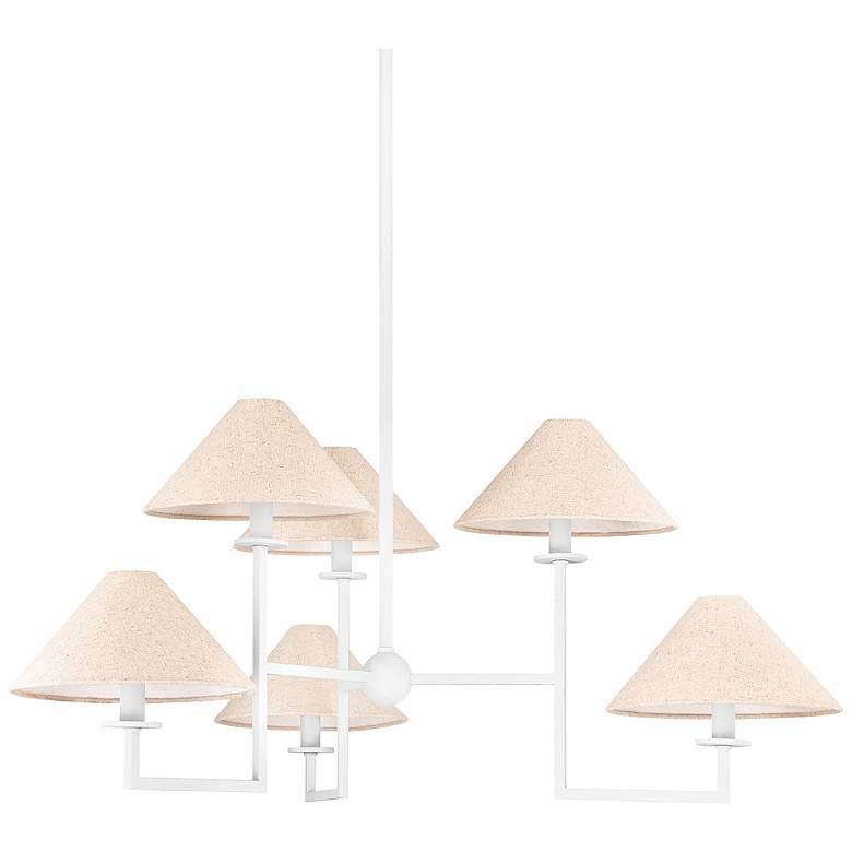 Image 1 Mitzi Gladwyne 39.25 In. Textured White 6 Light Chandelier